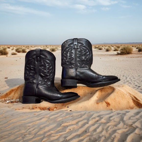 Laredo Men’s 9.5D #67900 Black Upper Leather Cowboy Boots Preowned - Picture 13 of 16